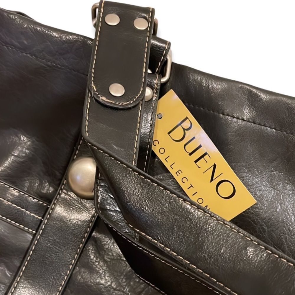 NWT Bueno Collection Black Leather Studded Purse - Picture 2 of 5